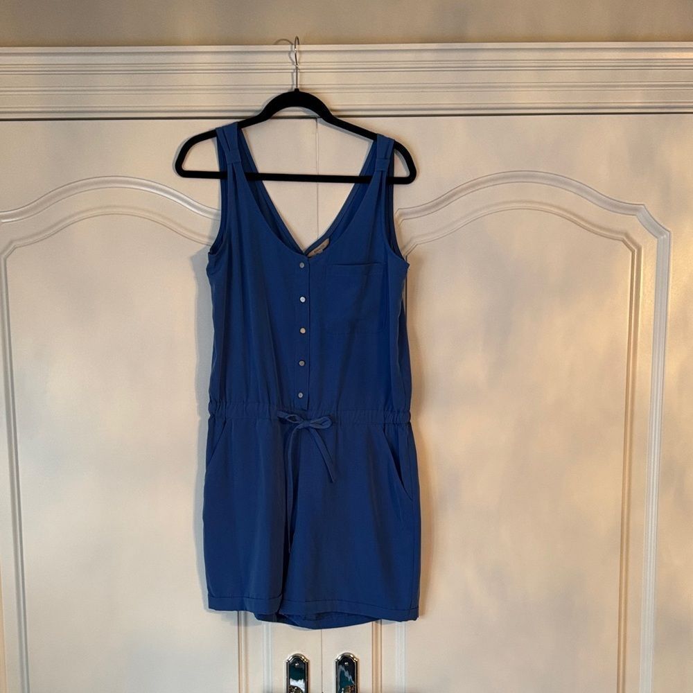 RW&CO. Blue Button-Front Romper
